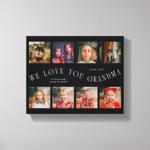 Toile Nous vous aimons grand-mère 8 Grille de photos N