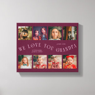 Toile Nous vous aimons grand-père 8 Grille de photos C