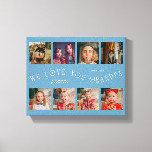 Toile Nous vous aimons grand-père 8 Grille de photos e