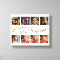 Nous Vous Aimons Papi | 8 Grille de Photos Crème