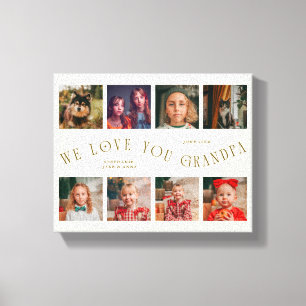 Toile Nous Vous Aimons Papi 8 Grille de Photos Crème
