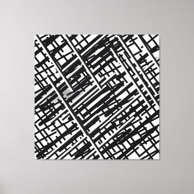 Toile Nouveau design de lignes noires aléatoires, lignes (Recto)
