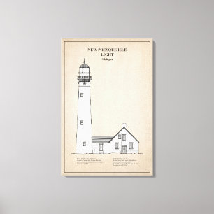 Toile Nouveau phare de Presque Isle - Michigan - SBD