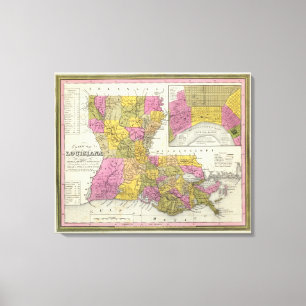 Toile Nouvelle carte de la Louisiane 2