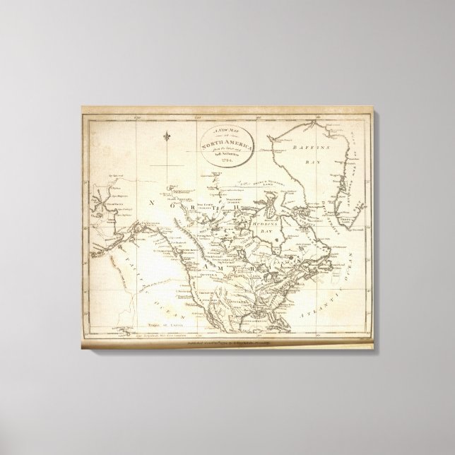 Toile Nouvelle carte de l'Amérique du Nord (Recto)