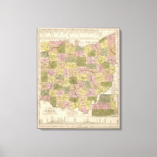 Toile Nouvelle carte de l'Ohio