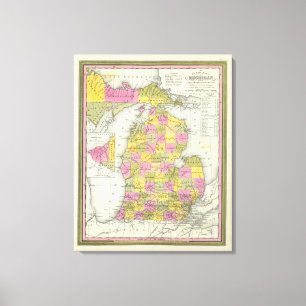 Toile Nouvelle Carte Du Michigan 2