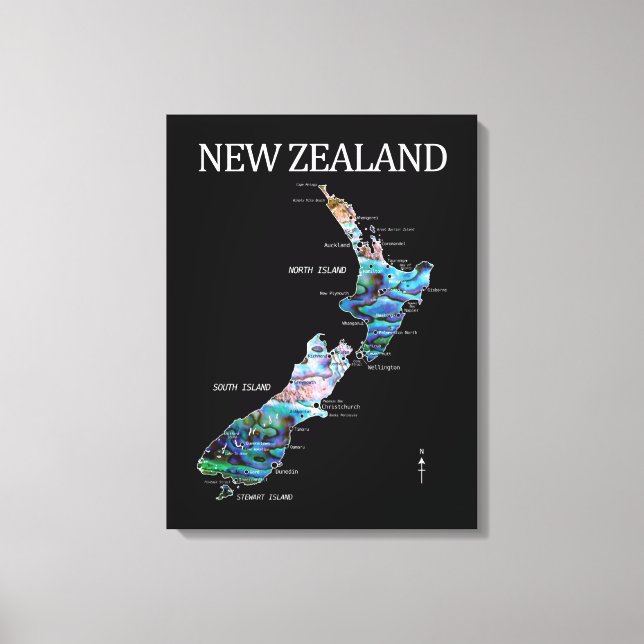 TOILE NOUVELLE-ZÉLANDE CARTE PAUA (Recto)