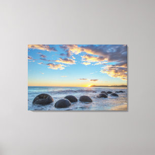 Toile Nouvelle-Zélande, île du Sud, boules de Moeraki