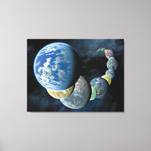 Toile Nouvelles Étranges Mondes Montage de Planète Extra