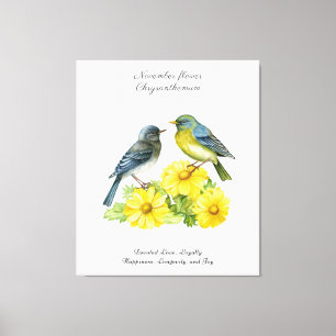 Toile Novembre Mois de naissance Fleur Chrysanthème Oise