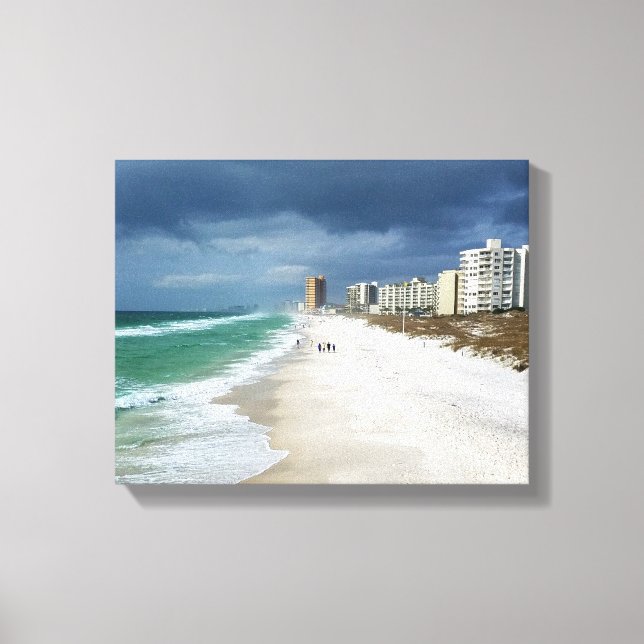 Toile Nuages De Pluie Sur La Plage (Recto)