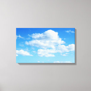 Toile Nuages fluides et ciel bleu