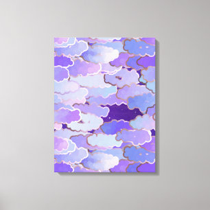 Toile Nuages japonais, crépuscule, violet et violet prof