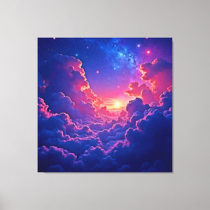 Toile Nuages Rêveurs : Magie Artistique du Coucher de So