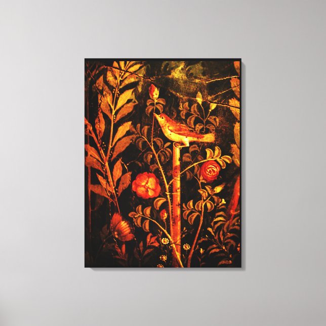 Toile NUIT DE COLLECTION POMPEII AVEC ROSES, Rouge (Recto)