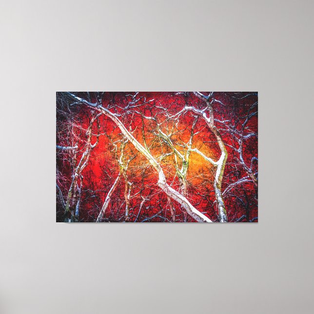 Toile Nuit d'hiver rouge (Recto)
