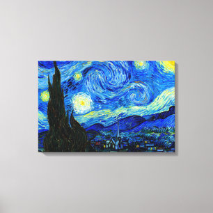 Toile Nuit étoilée par Van Gogh Triple Panel Canvas Impr