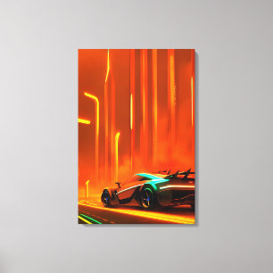 Toile Nuit Neon Race 3000 - Ken Gage Art