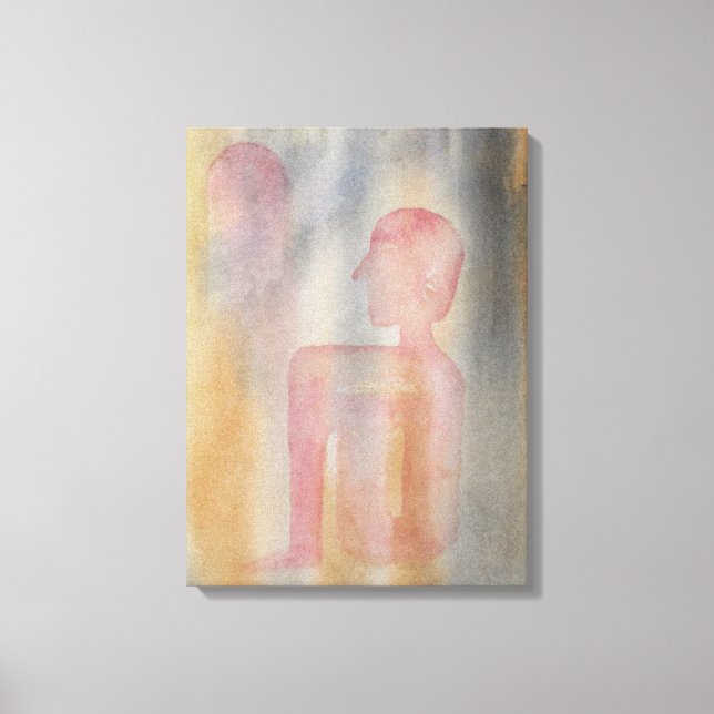 Toile Nuit Rouge Moon Aquarelle Imprimer (Recto)