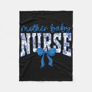 Toile Nurse Bow Blue Coquette Mutter Ba Fleecedecke