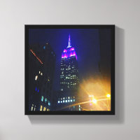 NYC Skyscraper Purple Empire State Building Nuit