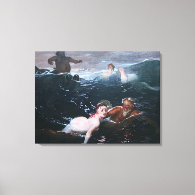 Toile Nymphes et Satyres Jouer dans les vagues (Recto)