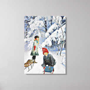 Toile Nystrom - Enfants dans la neige, 1910