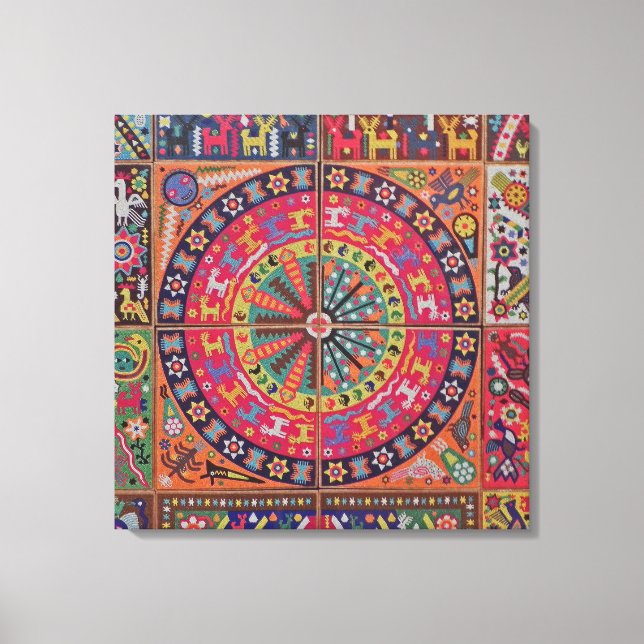 Toile Oaxaca Mexico Mexican Mayan Tribal Art boho Travel (Recto)