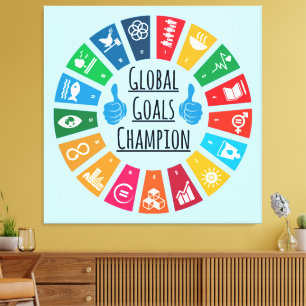 Toile Objectifs de durabilité Champion des dons inspirat