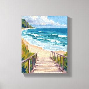 Toile Ocean Boardwalk   Le littoral des vagues de plage