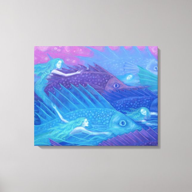 Toile Ocean Nomads, Imaginaire marin Mermaids & Poissons (Recto)