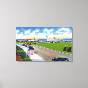 Toile Ocean Park Vue des bateaux arrivant à Harbour