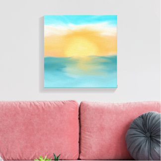 Toile Ocean Sunset Abstrait Mur Art Canvas Décor Maison