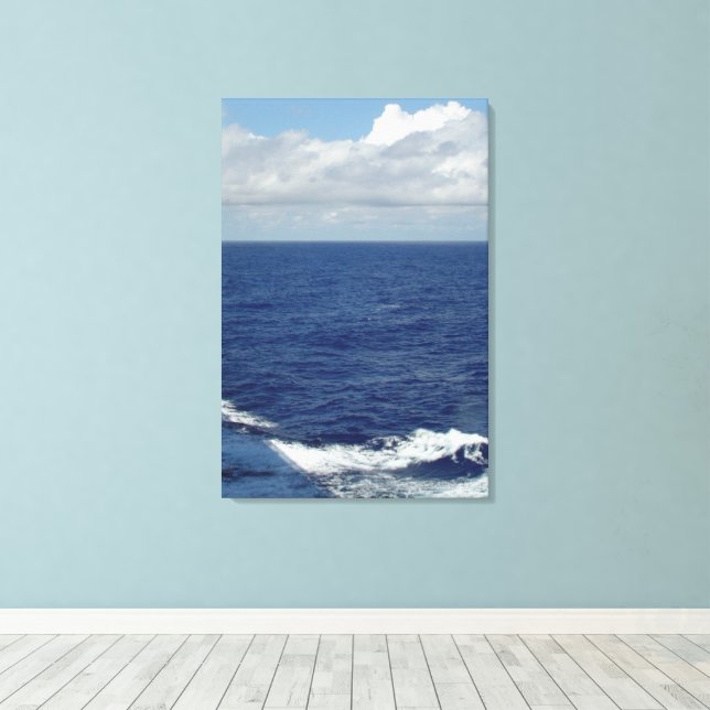 Toile Ocean Waves Fluffy White Clouds Blue Sky Canvas (Insitu (Plancher de Bois))