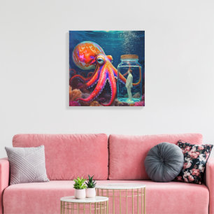 Toile "Ocean's Silent Captive" - Portrait de pieuvre