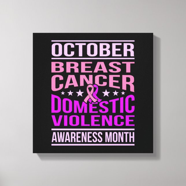 Toile Octobre Soutien du Mois de sensibilisation à la vi (Recto)