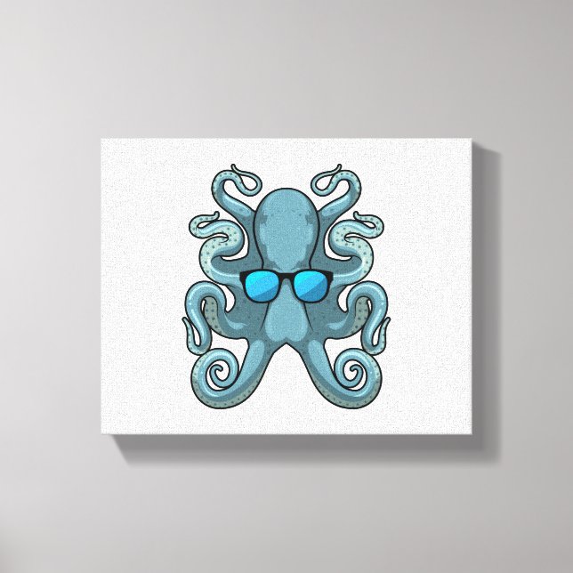 Toile Octopus avec lunettes de soleil (Recto)
