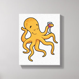 Toile Octopus avec verre de jus