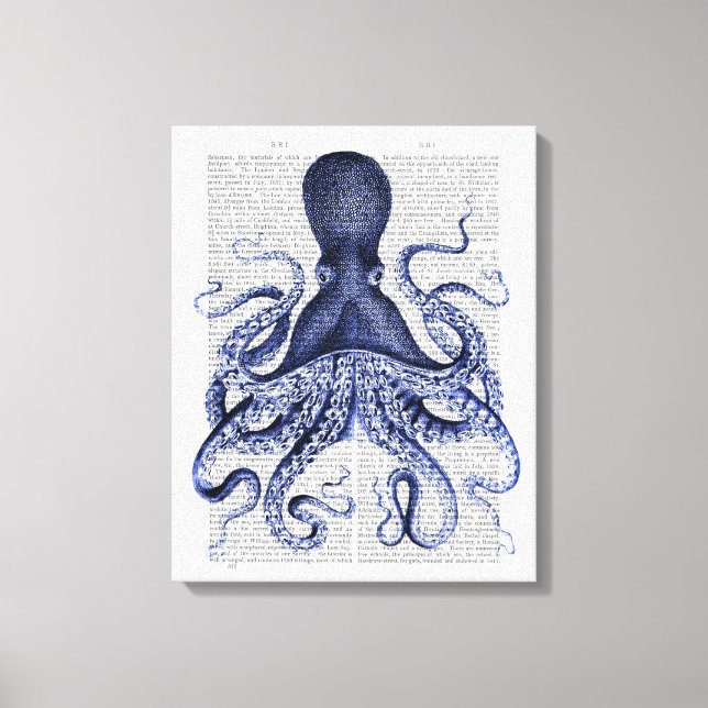 Toile Octopus bleu (Recto)