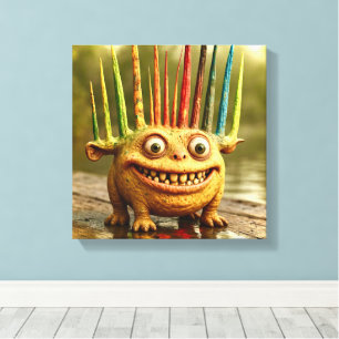Toile Odd Friends - Rainbow Spikes Monster Canvas