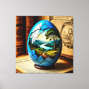 Toile Œuf décoratif élégant représentant un paysage scén