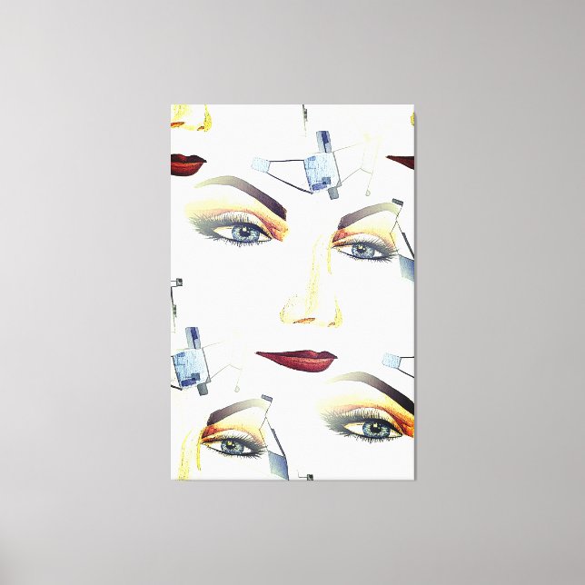 Toile Oeuvre Abstraite avec portrait féminin sensuel (Recto)