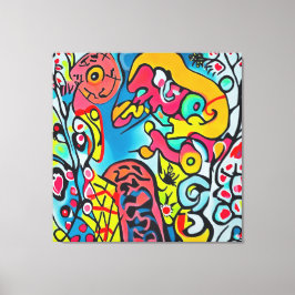 Toile Oeuvre d'art abstraite en couleurs