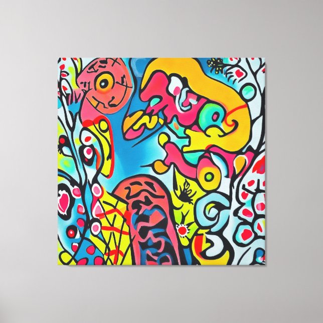 Toile Oeuvre d'art abstraite en couleurs (Recto)