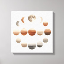 Œuvre d'art Japandi sur les phases lunaires pour l