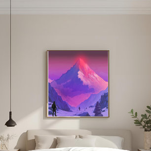 Toile Œuvre d'art motivationnelle Alpenglow Everest RISE