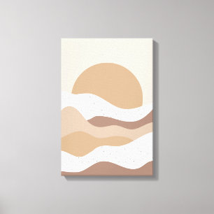 Toile Œuvre d'art murale boho Soleil Beige – Affiche min