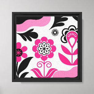 Toile Œuvre d'art murale de fleur rose abstraite Boho
