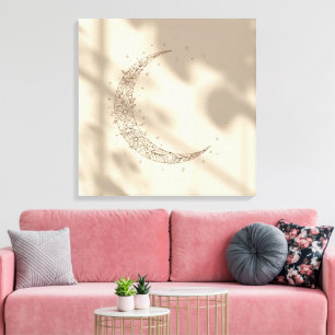 Toile Œuvre d'art murale de lune mystique Ciel nocturn